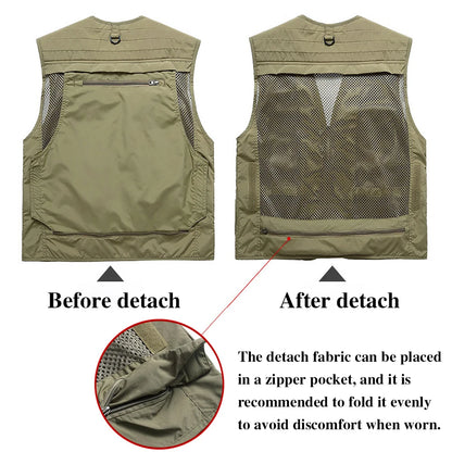 Workwear Safety Vest with Multi Pocket Emergency Rescue Volunteers Communication Safety Jacket Outdoor Work Clothing