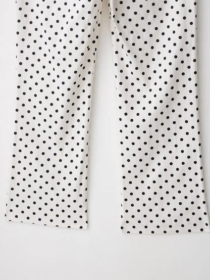Woman Autumn Long Sleeves Turtleneck Zipper With Pockets Drawstring Casual Coats Women Fashion Polka Dot Printed Jacket