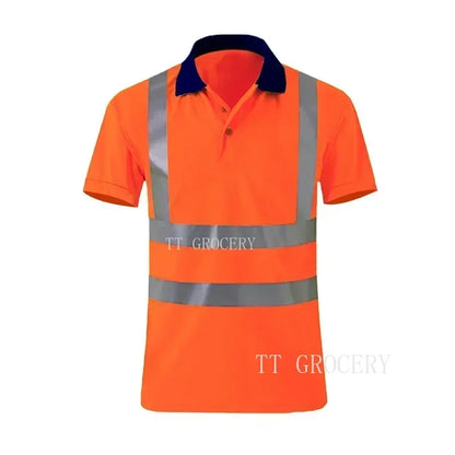 Quick-Dry Polo Shirt Work Reflective Labor Protection Safety Clothing Breathable Workwear Resistant Industrial Safety Shirt