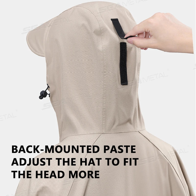 Thicken Oxford Waterproof Rain Gear Rain Poncho Unisex Fashion Rain Coat Long Raincoat Loose Oversized Hooded Rainwear