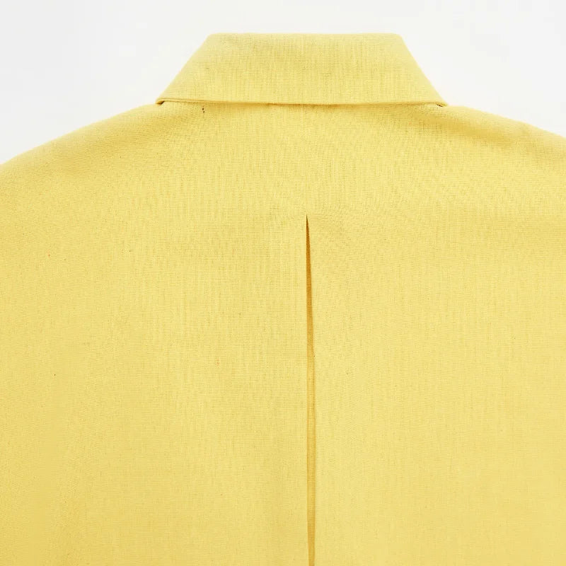 Women's Casual Loose Shirt for Spring/Summer 2026 Collar Button Design Wide Sleeves Minimalist Holiday Style