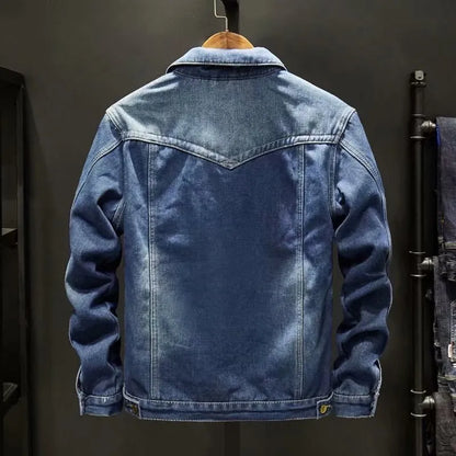 Chaqueta de algodón vaquera de invierno para hombre, chaqueta cálida acolchada más gruesa de talla grande