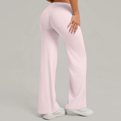 Women Straight Yoga Leg Bottoms Soft Stretchy Fabric Women's Yoga Pants GYM Sweat-Wicking Properties Running Sport Trousers