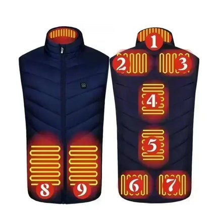 21 Areas Intelligent Electric Heating Vest Men's Winter Warm Jacket Usb Dual Control Infrared Heating Suit Casual Men Vest Coat