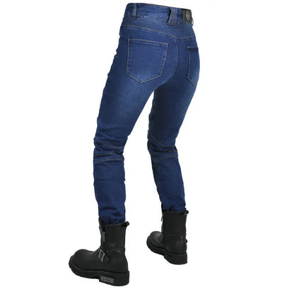 New Motorcycle Jeans Women Upgrade Silicone Protector Detachable Casual Fashion Racing Road Rider Four Seasons Moto Pants