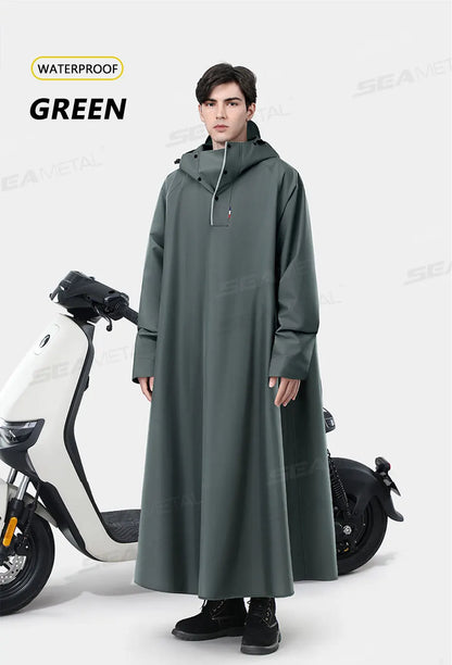 Thicken Oxford Waterproof Rain Gear Rain Poncho Unisex Fashion Rain Coat Long Raincoat Loose Oversized Hooded Rainwear