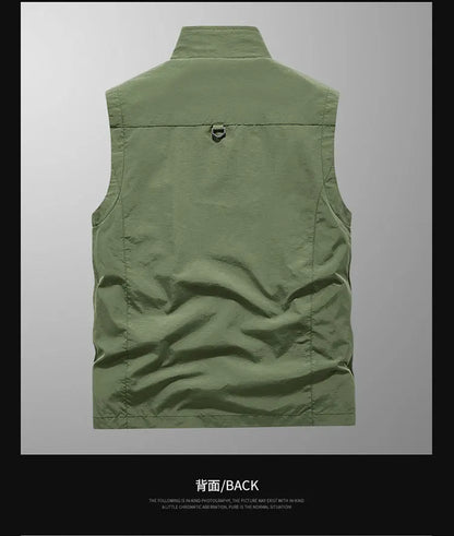 Men Outdoor Cargo Vests 8XL New Summer Thin Mesh Breathable Waistcoats Fishing Sleeveless Jackets Male Sportswear Casual Vests