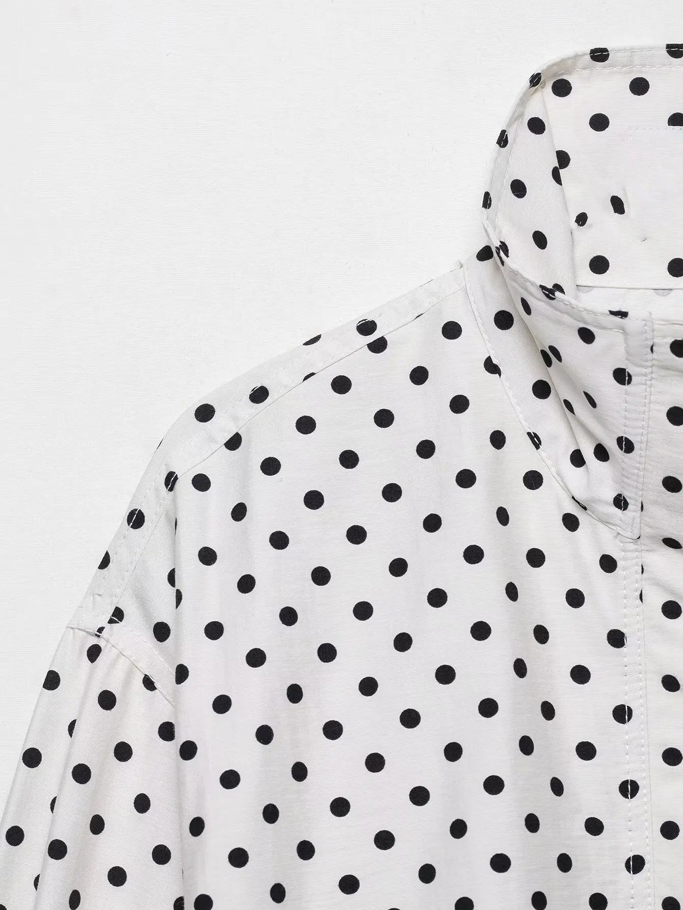 Woman Autumn Long Sleeves Turtleneck Zipper With Pockets Drawstring Casual Coats Women Fashion Polka Dot Printed Jacket