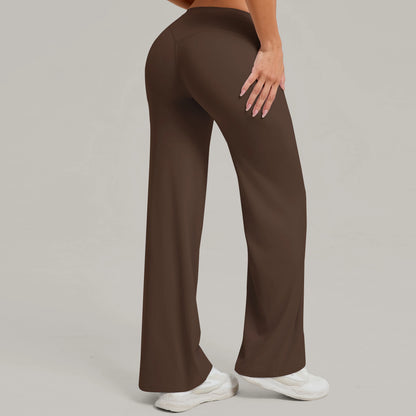 Women Straight Yoga Leg Bottoms Soft Stretchy Fabric Women's Yoga Pants GYM Sweat-Wicking Properties Running Sport Trousers