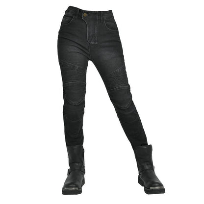 New Motorcycle Jeans Women Upgrade Silicone Protector Detachable Casual Fashion Racing Road Rider Four Seasons Moto Pants