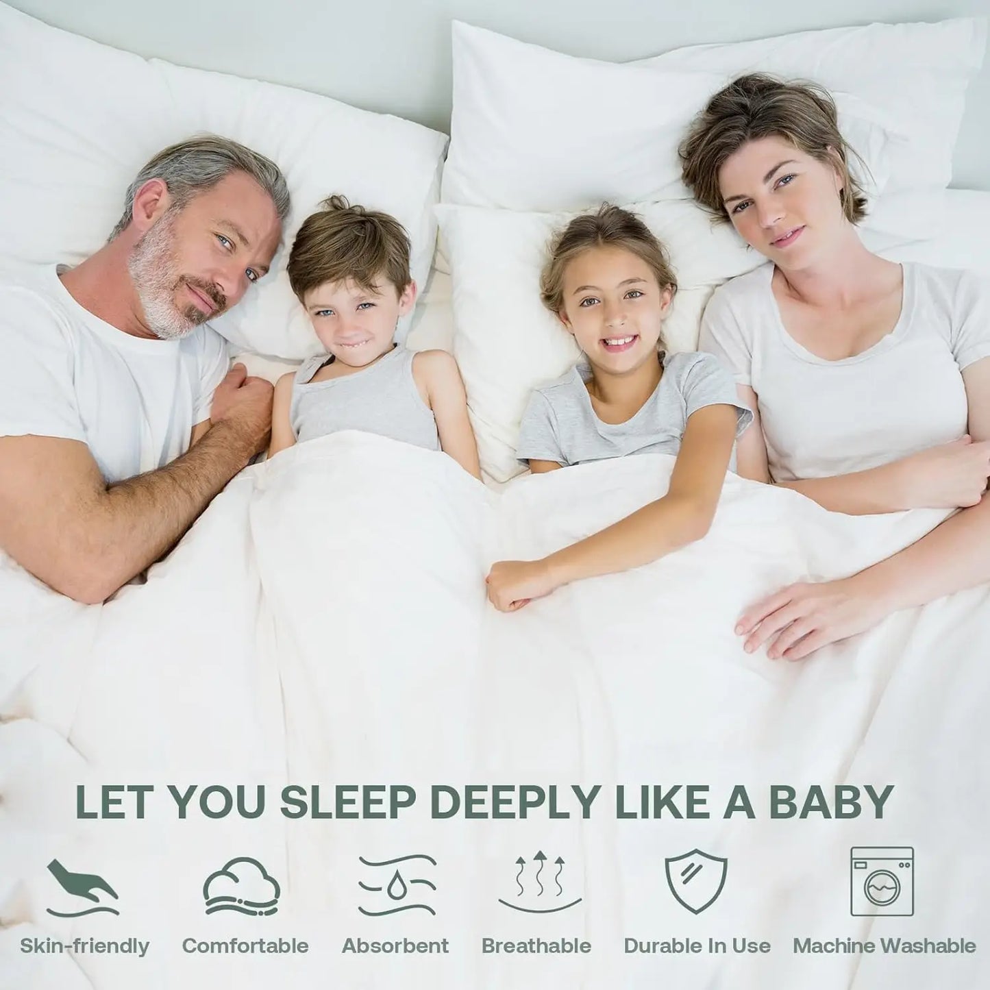 Smooth Mattress Protector Fitted Sheet Water proof Mattress Cover Anti Mites & Washable  Bed Protector