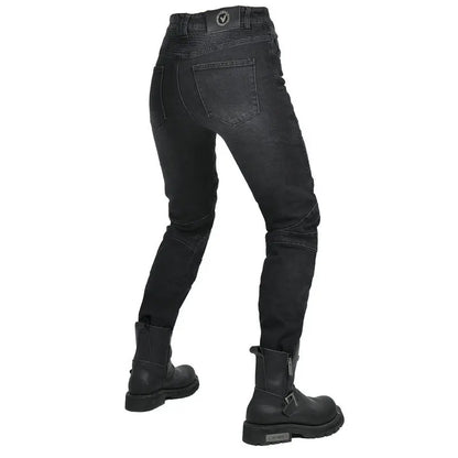 New Motorcycle Jeans Women Upgrade Silicone Protector Detachable Casual Fashion Racing Road Rider Four Seasons Moto Pants