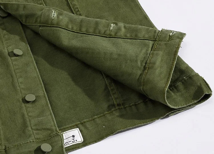 Men Coloured Denim Jackets Outwear Slim Fit Denim Coats New Fashion Male Cotton Casual Jeans Jackets Streetwear Jean Coats Size S~4XL