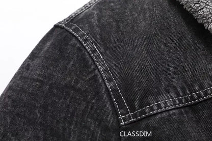 Men Winter Black Denim Jackets Fleece Warm Coats Good Quality Male Casual Winter Jackets Outwear Casual Coats Winter Clothes S-4XL