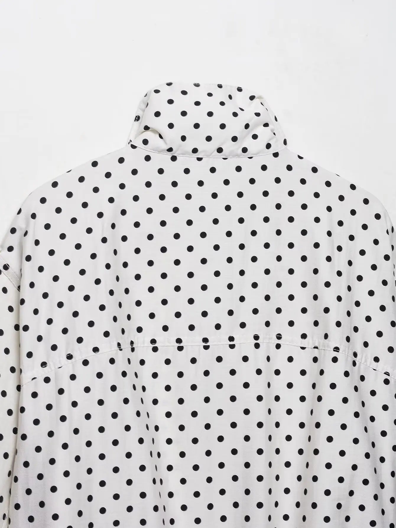 Woman Autumn Long Sleeves Turtleneck Zipper With Pockets Drawstring Casual Coats Women Fashion Polka Dot Printed Jacket