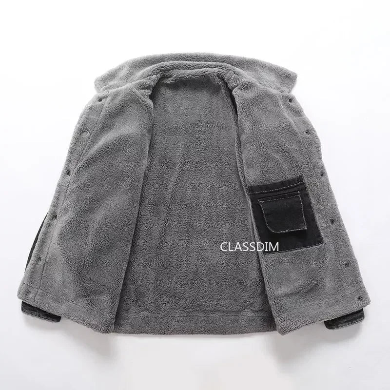 Men Winter Black Denim Jackets Fleece Warm Coats Good Quality Male Casual Winter Jackets Outwear Casual Coats Winter Clothes S-4XL