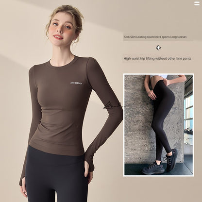 Lanwen Workout Clothes Women's Bottoming Shirt Long Sleeves Spring & Fall Outdoor