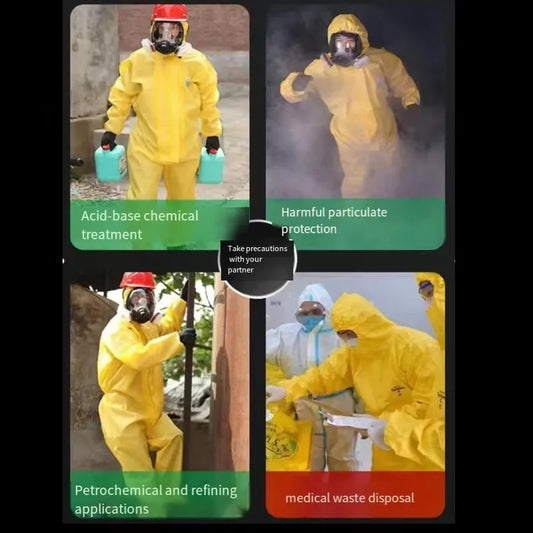 One Piece Chemical Protective Clothing Work Coverall Hazardous Chemical Liquid Sulfuric Acid And Alkali Resistant Protection