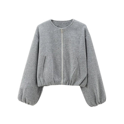 Red Zipper Bomber Jackets for Women Soft Cropped Jackets Woman 2026 Long Sleeve Woman's Sports Jacket New in Outerwears