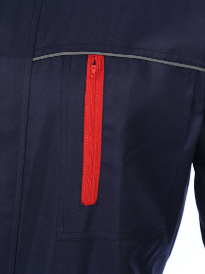 Men Resistant Coveralls Work Uniforms for Factory Workshop Stand Collar Long Sleeve Multi-pockets One-piece Jumpsuit Worker Wear