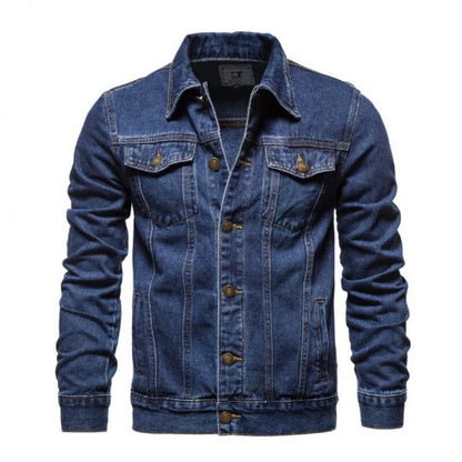 Cárdigan para hombre, abrigo de retazos, nueva chaqueta vaquera de otoño e invierno 2023, chaqueta vaquera de manga larga con cuello vuelto y un solo pecho para hombre