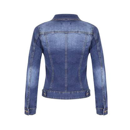 Chaquetas vaqueras cortas para mujer, chaqueta vaquera informal Vintage de manga larga lavada de otoño, abrigo vaquero Bomber, chaqueta para mujer, prendas de vestir exteriores