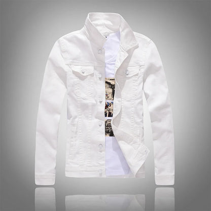 Men Coloured Denim Jackets Outwear Slim Fit Denim Coats New Fashion Male Cotton Casual Jeans Jackets Streetwear Jean Coats Size S~4XL