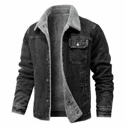 Men Winter Black Denim Jackets Fleece Warm Coats Good Quality Male Casual Winter Jackets Outwear Casual Coats Winter Clothes S-4XL