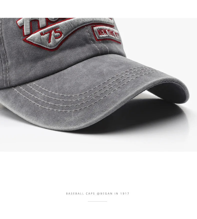 Summer Women Men Baseball Cap Fashion Letter Embroidery Snapback Hat Vintage Washed Cotton Unisex Hip Hop Sun Hat Casquette