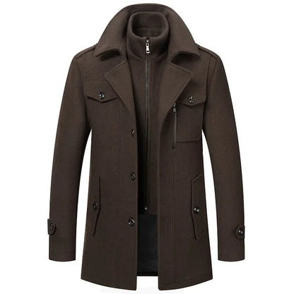 Men Cashmere Trench Coats Winter Jackets Overcoats Wool Blends High Quality New Winter Coats Male Business Casual Trench Coats 4