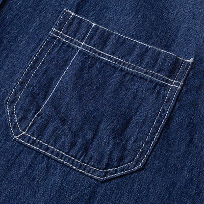 2025 Denim Long-Sleeve Double or Single  Pocket Design Shirt Classic 100% Cotton Fashion Embroider Comfortable Clothes