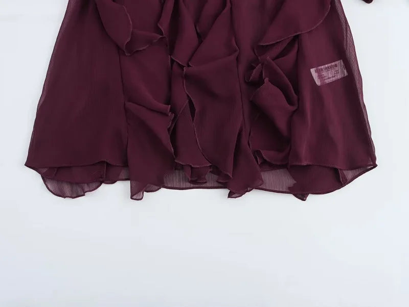 Ruffle Blouses for Women Semi Sheer Shirts and Blouses Woman Summer Casual Blouses Woman Fashion Tops Womens Blouses