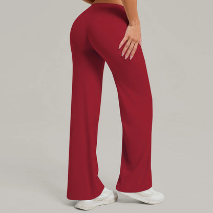 Women Straight Yoga Leg Bottoms Soft Stretchy Fabric Women's Yoga Pants GYM Sweat-Wicking Properties Running Sport Trousers