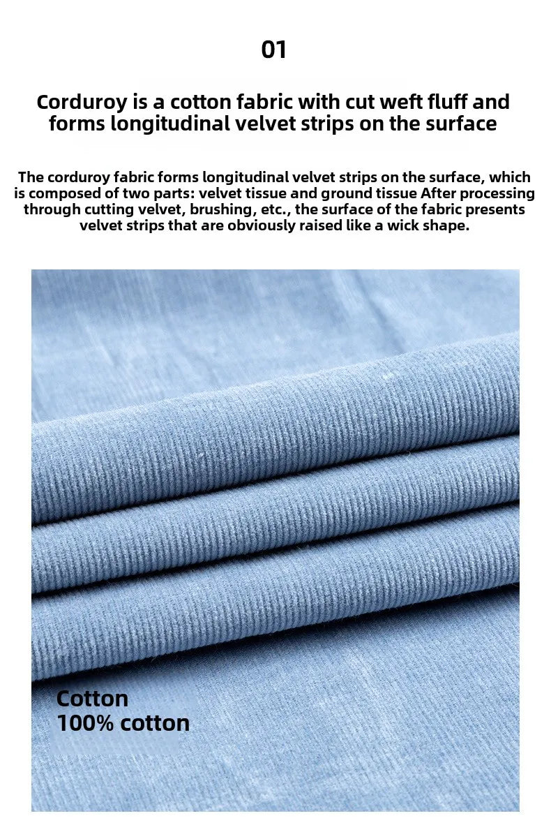 Retro Cotton Corduroy Warm Winter Shirt Men’s Long Sleeve Casual Soft Comfortable Pocket Dress Shirts for Male Blouse Clothes
