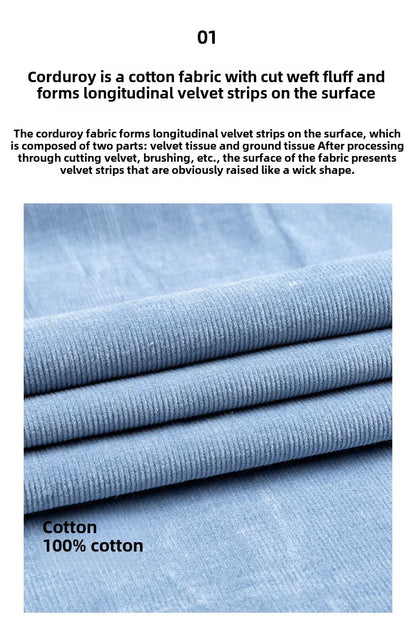Retro Cotton Corduroy Warm Winter Shirt Men’s Long Sleeve Casual Soft Comfortable Pocket Dress Shirts for Male Blouse Clothes