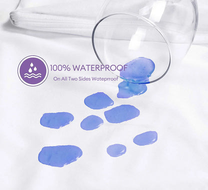 Smooth Mattress Protector Fitted Sheet Water proof Mattress Cover Anti Mites & Washable  Bed Protector