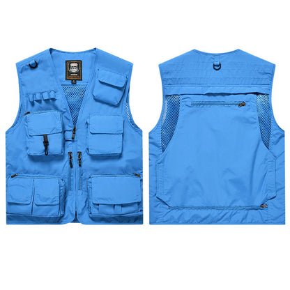 Workwear Safety Vest with Multi Pocket Emergency Rescue Volunteers Communication Safety Jacket Outdoor Work Clothing