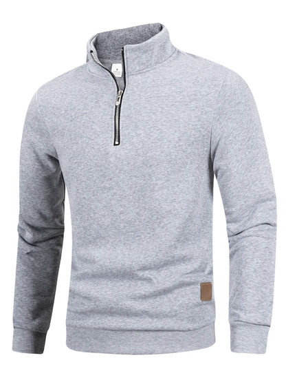 Autumn Men's Zipper Pullover Turtlenecks Warm Sweaters Solid Color Long Sleeved Fashion Male Casual Daily Sweatshirt Top