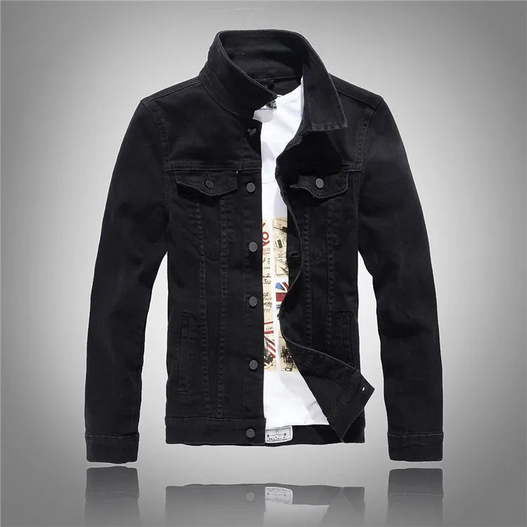 Men Coloured Denim Jackets Outwear Slim Fit Denim Coats New Fashion Male Cotton Casual Jeans Jackets Streetwear Jean Coats Size S~4XL