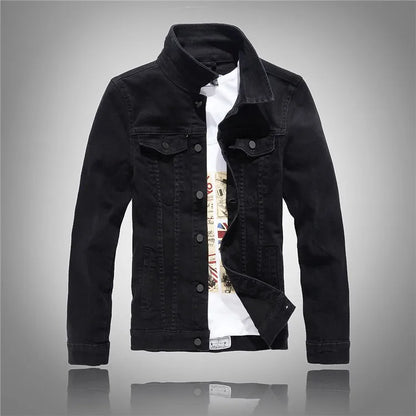 Men Coloured Denim Jackets Outwear Slim Fit Denim Coats New Fashion Male Cotton Casual Jeans Jackets Streetwear Jean Coats Size S~4XL