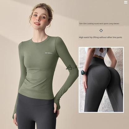 Lanwen Workout Clothes Women's Bottoming Shirt Long Sleeves Spring & Fall Outdoor