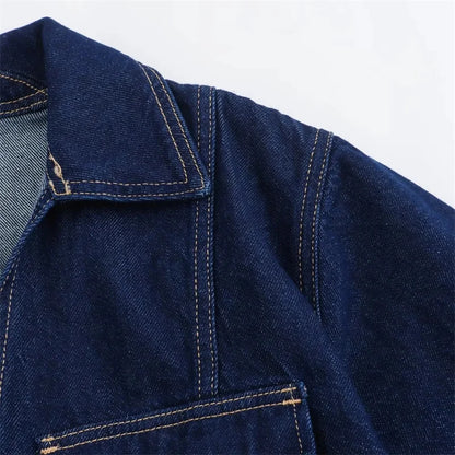 Blue Denim Shirt Woman Short Sleeve Cropped Shirt Women Summer Short Tops Woman Streetwear Y2k Stylish Women's Blouses
