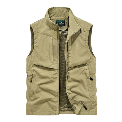 Men Outdoor Cargo Vests 8XL New Summer Thin Mesh Breathable Waistcoats Fishing Sleeveless Jackets Male Sportswear Casual Vests