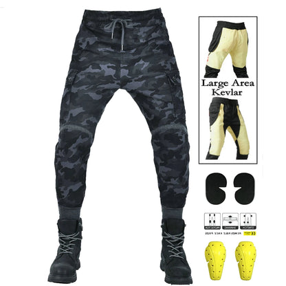 Men Motorcycle Riding Jeans Kevlar Pants Soft Casual Outdoor Protective Knee Hip Pads Pantalon Racing Pants with Hip Knee Armor