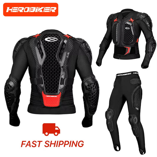 Off-Road Motorcycle Armor Unisex Protection Breathable Abrasion-Resistant Impact Gear For Moto Riding Jacket Pants-CE Certified