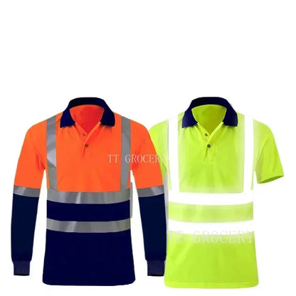 Quick-Dry Polo Shirt Work Reflective Labor Protection Safety Clothing Breathable Workwear Resistant Industrial Safety Shirt