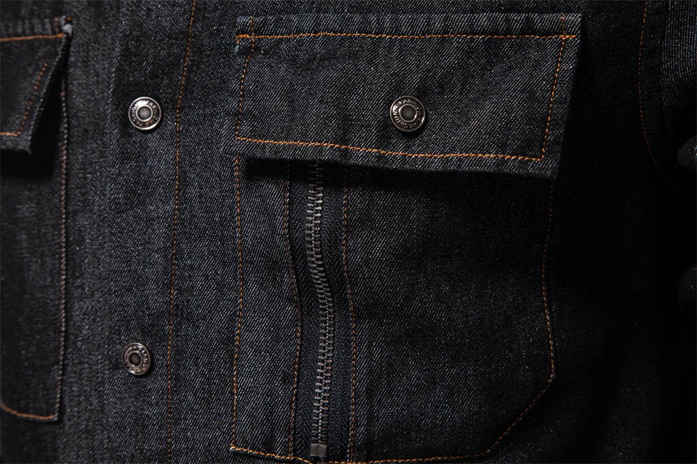 AIOPESON Mens 100% Cotton Denim Shirts Autumn Thick Cowboy High Quality Male Shirt Solid Color Button Casual Jeans Shirt