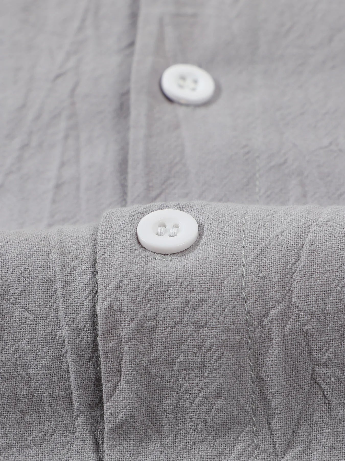 Autumn men's clothing 2025 new item men's solid color cotton and linen shirt stand up collar cardigan long sleeved casual busine