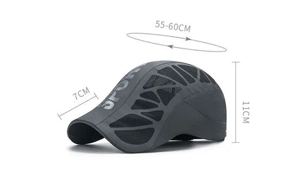 Men Quick Dry Hat Golf Driving Cycling Sports Letter Print Newsboy Flat Ivy Summer Baseball Caps Breathable Net Mesh Sunhat