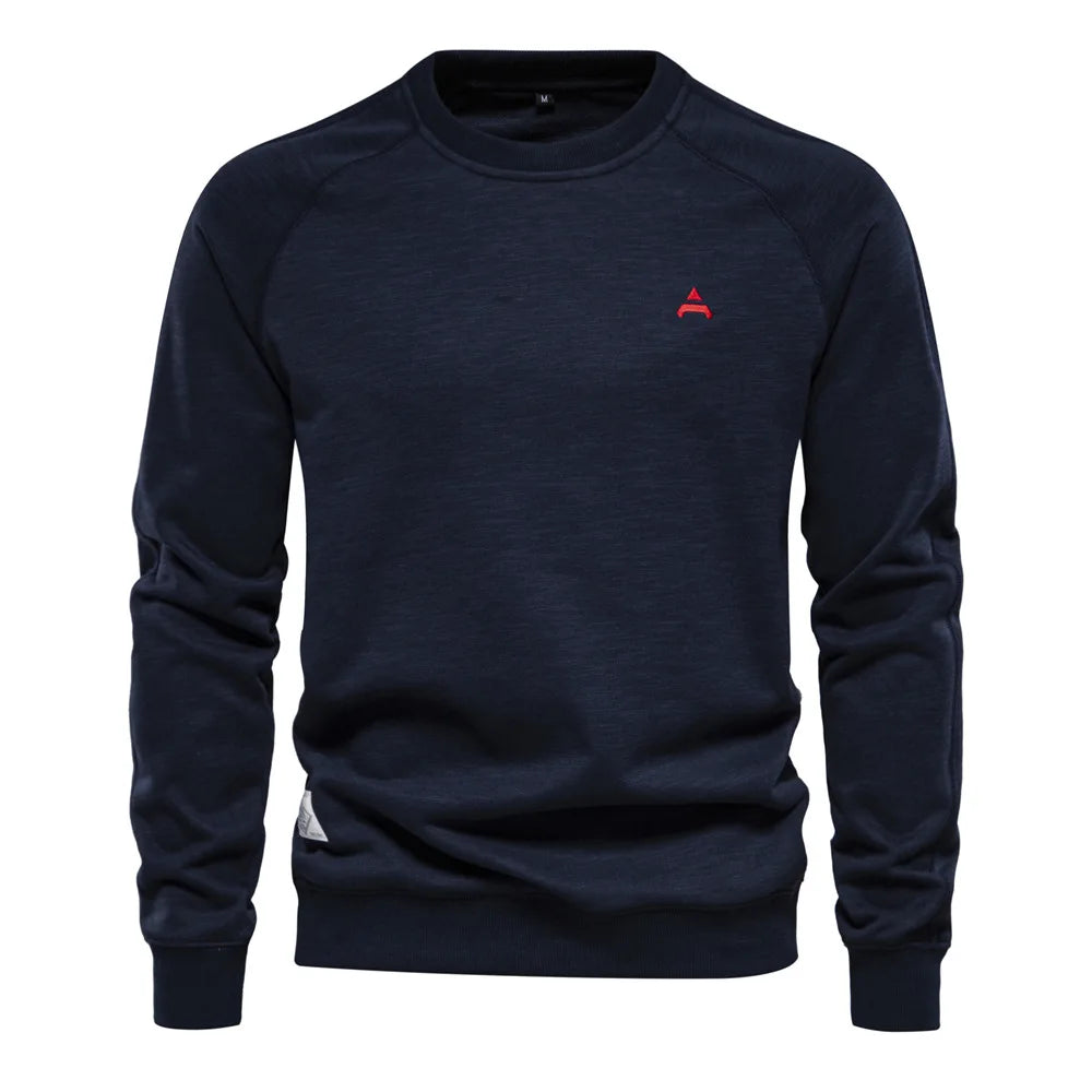 New Spring Autumn Men O-neck Pullovers Cotton Sweatshirts Quality Male Outwear Solid Casual Sweatshirts Size XXL Men's Clothing